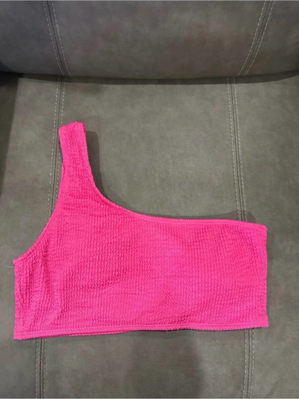 SHEIN Hot Pink One-Shoulder Bikini